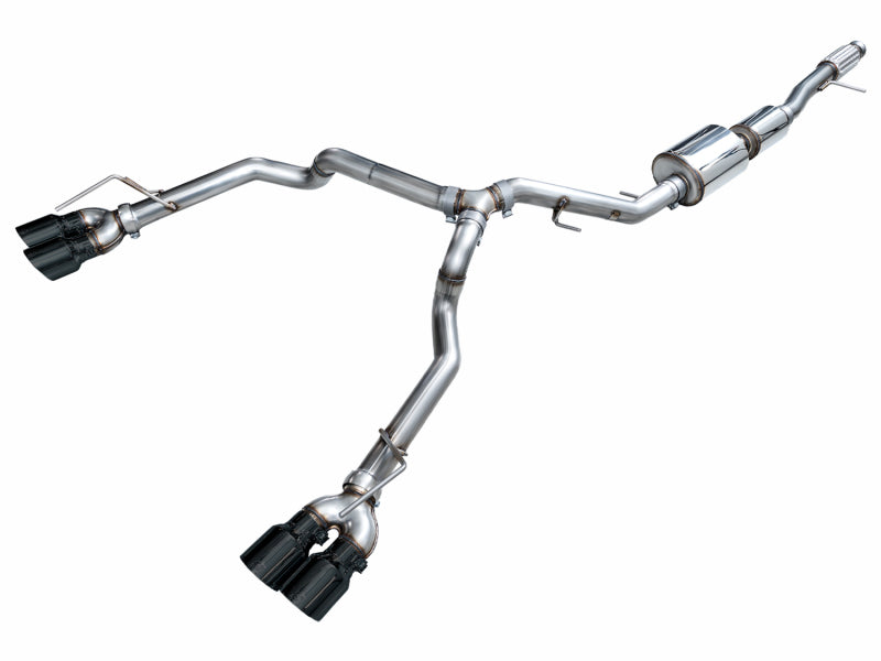 AWE 3015-43006 0FG split-rear catback for 2021+ Chevrolet Tahoe and GMC Yukon 5.3L with quad Diamond Black tips