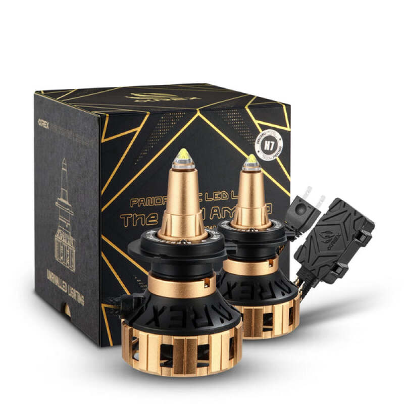 AlphaRex Gold Ammo Panoramic LED Light Bulbs - H11