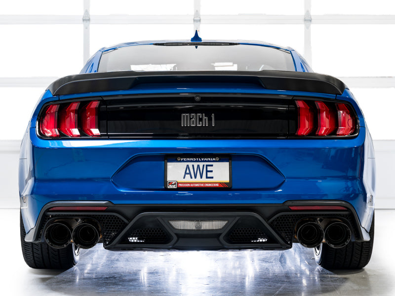 AWE Tuning 21-23 Ford Mustang Mach 1 SwitchPath Cat Back Exhaust w/ Quad Diamond Black Tips