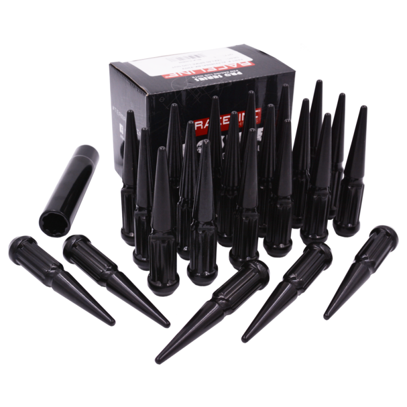 Raceline 14x1.5 XL Spike Black Lug Nuts (Set of 32)