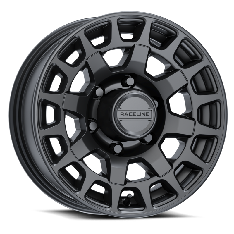 Raceline 873B Backcountry Trailer 15x6in / 6x5.5 BP / 0mm Offset / 4.25mm Bore - Satin Black