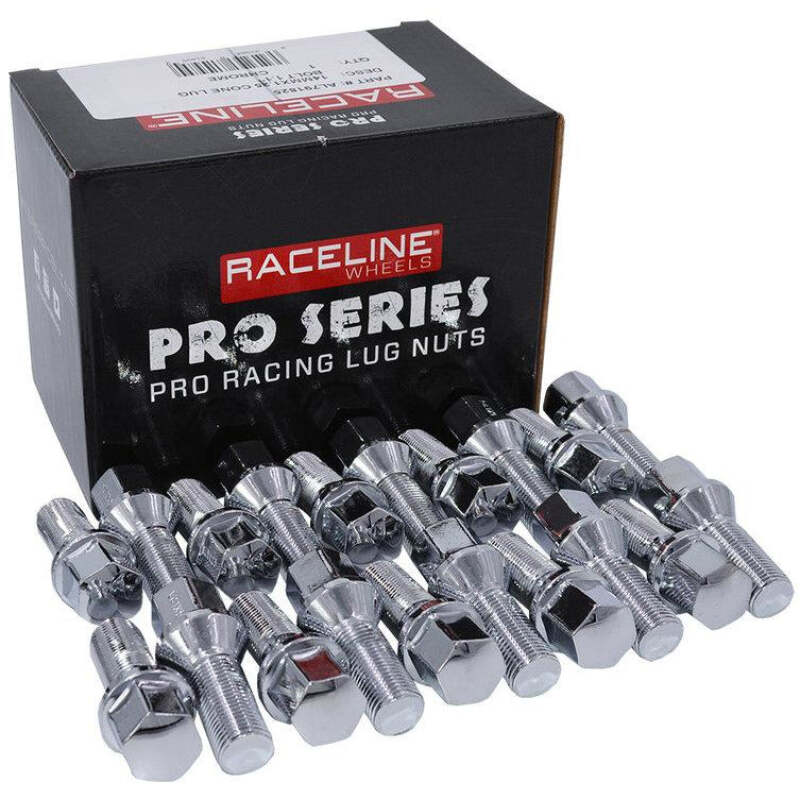 Raceline 16x1.5 21mm Conical Seat Chrome Lug Bolts (Set of 20)